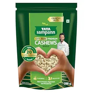 Tata Sampann Pure Cashews Whole/Kaju - 200gm