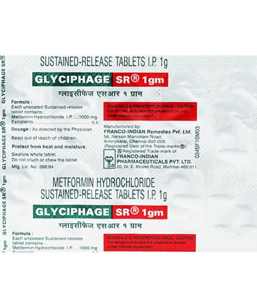 Glyciphage SR 1gm - 10Tablets
